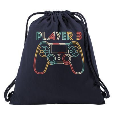 Retro Matching Player 3 Video Gamer Drawstring Bag