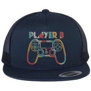 Retro Matching Player 3 Video Gamer Flat Bill Trucker Hat