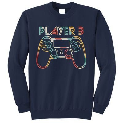 Retro Matching Player 3 Video Gamer Tall Sweatshirt