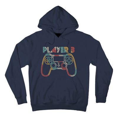 Retro Matching Player 3 Video Gamer Tall Hoodie