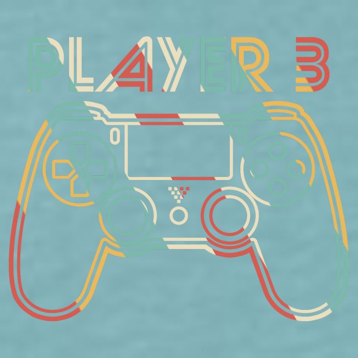 Retro Matching Player 3 Video Gamer Sueded Cloud Jersey T-Shirt