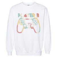 Retro Matching Player 3 Video Gamer Garment-Dyed Sweatshirt