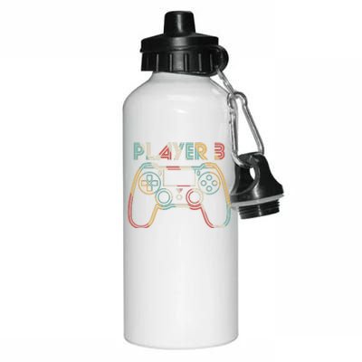 Retro Matching Player 3 Video Gamer Aluminum Water Bottle