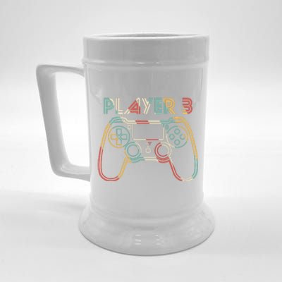 Retro Matching Player 3 Video Gamer Beer Stein