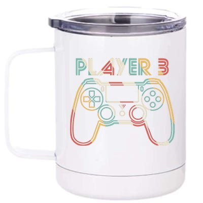 Retro Matching Player 3 Video Gamer 12 oz Stainless Steel Tumbler Cup