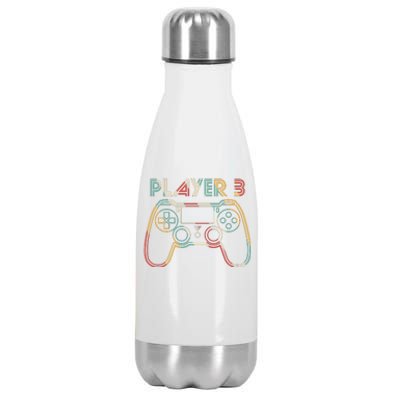 Retro Matching Player 3 Video Gamer Stainless Steel Insulated Water Bottle