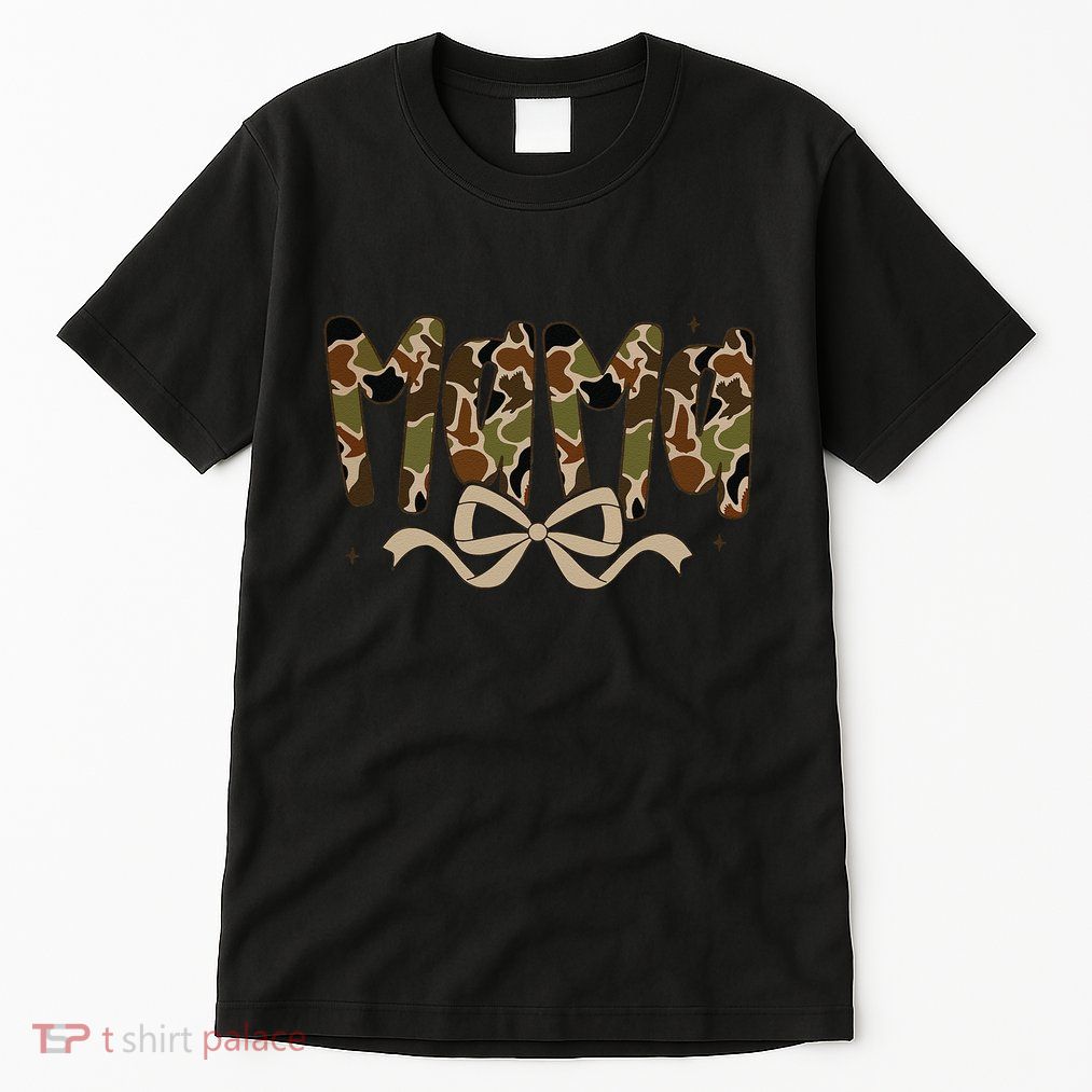 Retro Mama Preppy Duck Coquette Camo Bow Camouflage Mom Tall T-Shirt