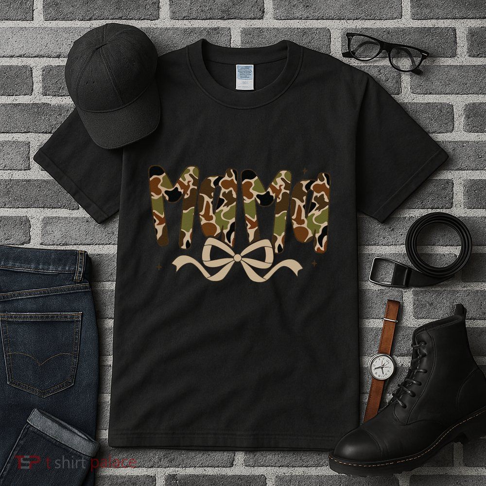 Retro Mama Preppy Duck Coquette Camo Bow Camouflage Mom Tall T-Shirt