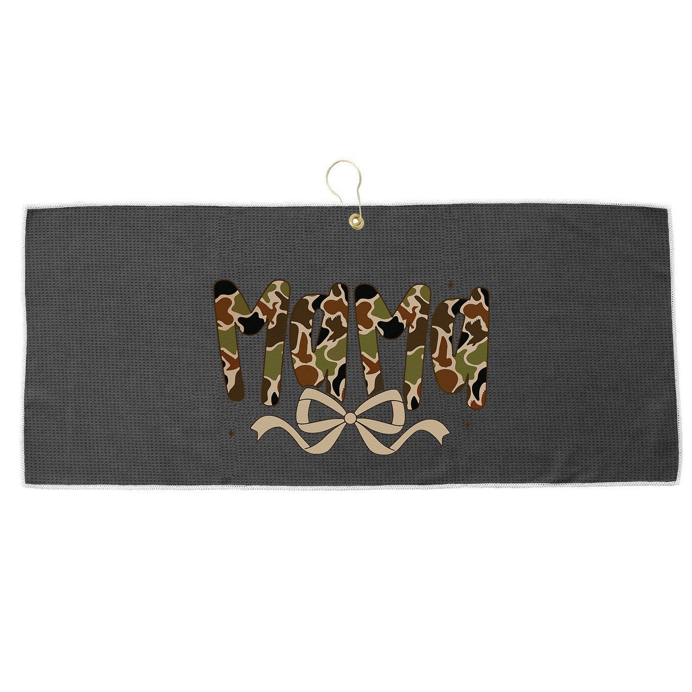 Retro Mama Preppy Duck Coquette Camo Bow Camouflage Mom Large Microfiber Waffle Golf Towel