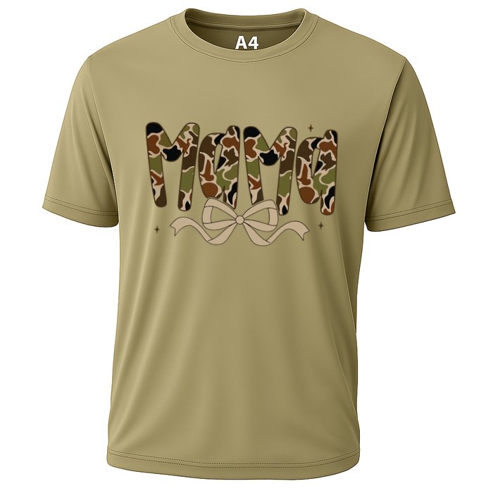 Retro Mama Preppy Duck Coquette Camo Bow Camouflage Mom Cooling Performance Crew T-Shirt