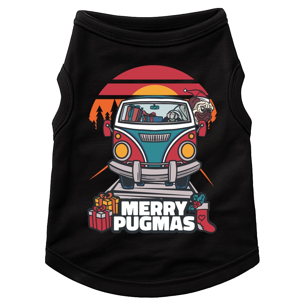 Retro Merry Pugmas Doggie Tank