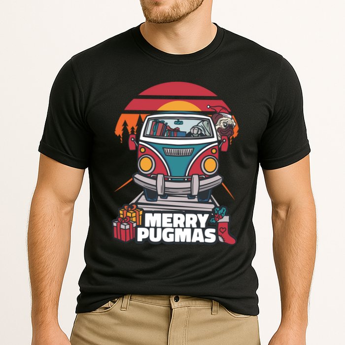 Retro Merry Pugmas Performance Shirt