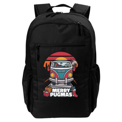Retro Merry Pugmas Daily Commute Backpack