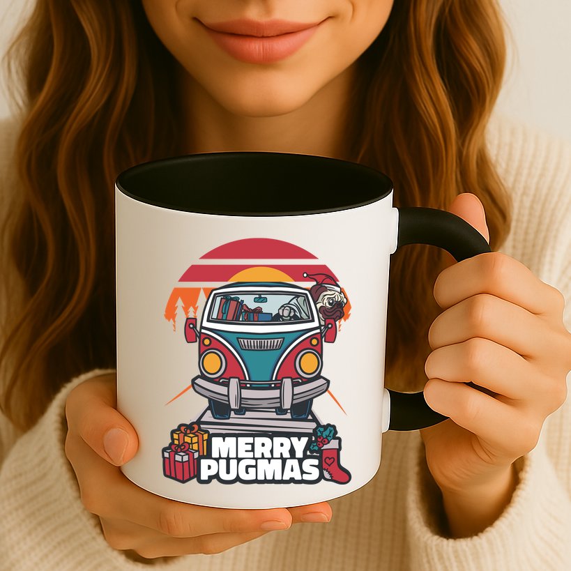 Retro Merry Pugmas Mug
