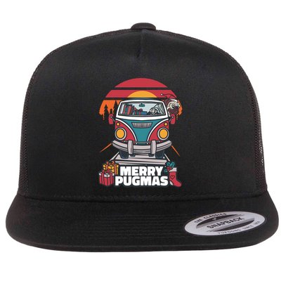 Retro Merry Pugmas Flatbill Hat