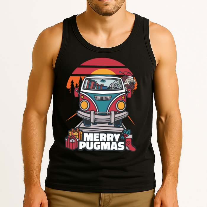 Retro Merry Pugmas Tank Top