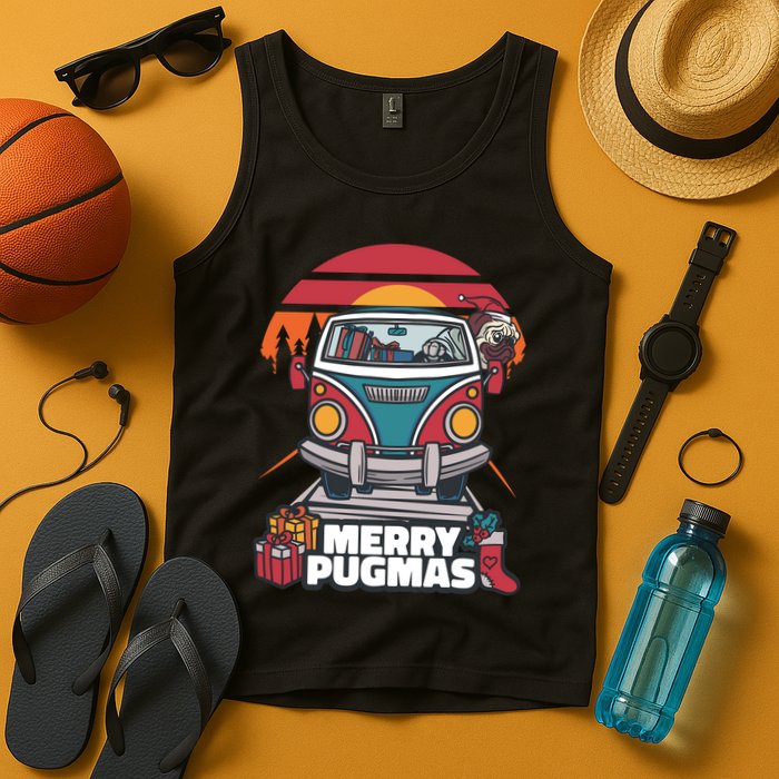 Retro Merry Pugmas Tank Top