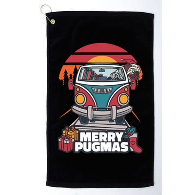 Retro Merry Pugmas Golf Towel
