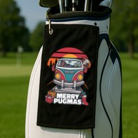 Retro Merry Pugmas Golf Towel