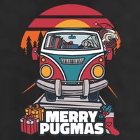 Retro Merry Pugmas Golf Towel