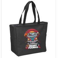 Retro Merry Pugmas Zip Tote Bag