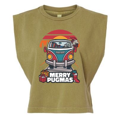 Retro Merry Pugmas Garment-Dyed Women's Muscle Tee