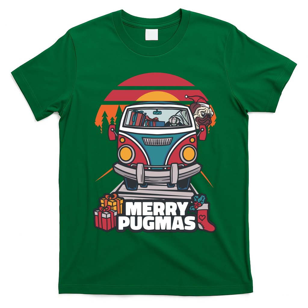 Retro Merry Pugmas T-Shirt