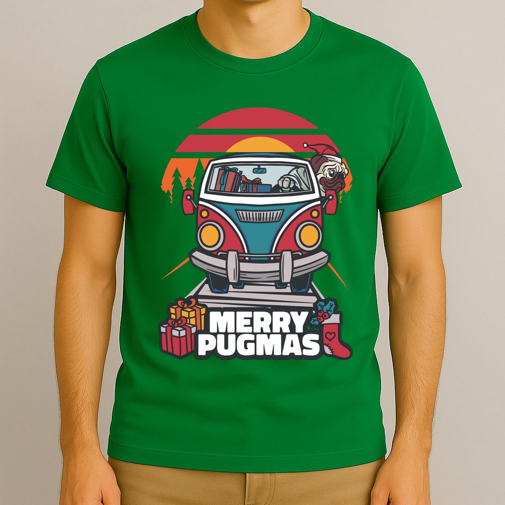 Retro Merry Pugmas T-Shirt