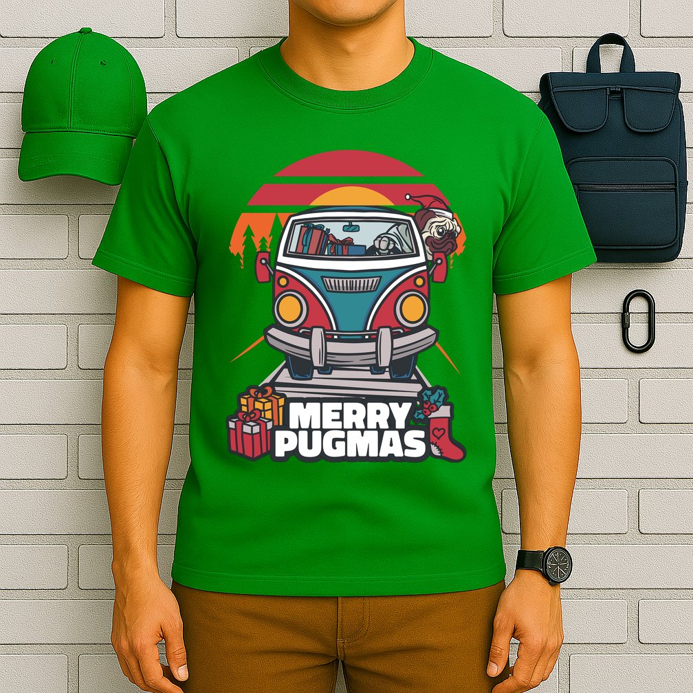 Retro Merry Pugmas T-Shirt
