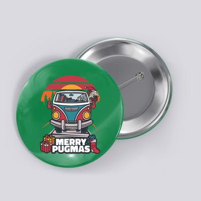 Retro Merry Pugmas Button