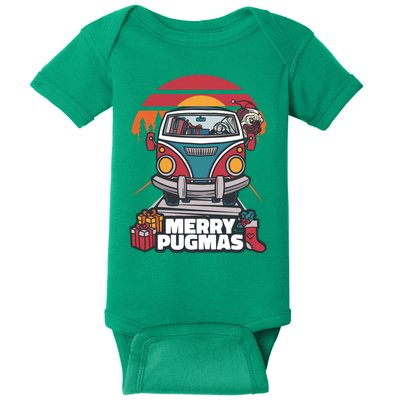 Retro Merry Pugmas Baby Bodysuit