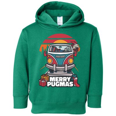 Retro Merry Pugmas Toddler Hoodie