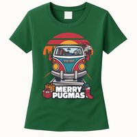 Retro Merry Pugmas Womens T-Shirt