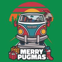 Retro Merry Pugmas Womens T-Shirt