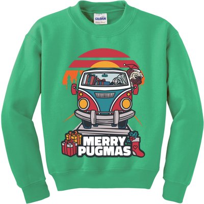 Retro Merry Pugmas Kids Sweatshirt