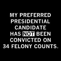 Raygunsite My Preferred Presidential Candidate Has Not Been Convicted On 34 Felo Flat Bill Trucker Hat