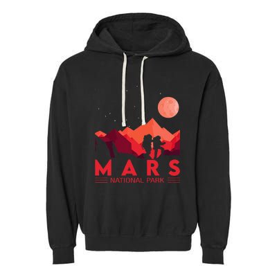 Red Mars Planet Space National Park Garment-Dyed Fleece Hoodie