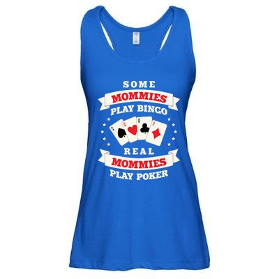 Real Mommies Play Poker Gambler Mommy Gambling Mom Sarcastic Meaningful Gift Ladies Essential Flowy Tank