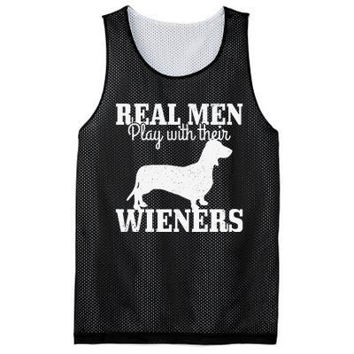 Real man Play With Their Wiener Dog Funny Dachshund Dad Gift Mesh Reversible Basketball Jersey Tank