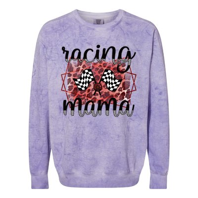 Racing Mama Proud Racing Mom Of A Racer Race Mama Gift Colorblast Crewneck Sweatshirt