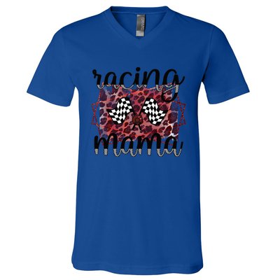 Racing Mama Proud Racing Mom Of A Racer Race Mama Gift V-Neck T-Shirt