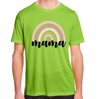 Retro Mama Pink Rainbow Cute Mothers Day Adult ChromaSoft Performance T-Shirt