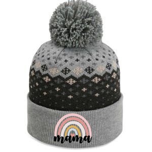 Retro Mama Pink Rainbow Cute Mothers Day The Baniff Cuffed Pom Beanie