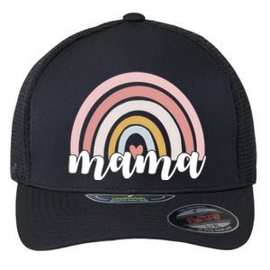 Retro Mama Pink Rainbow Cute Mothers Day Flexfit Unipanel Trucker Cap