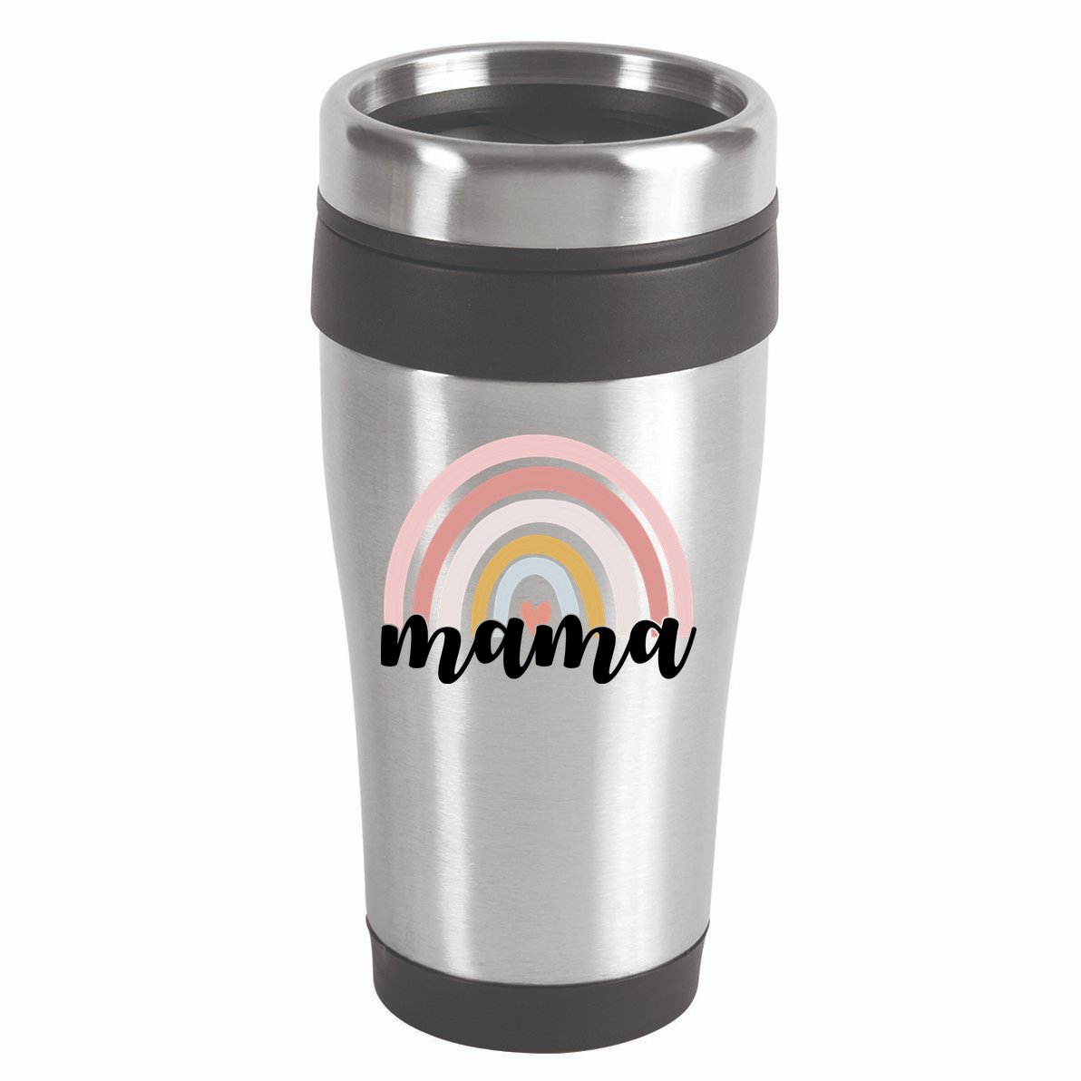 Retro Mama Pink Rainbow Cute Mothers Day 16oz Travel Tumbler