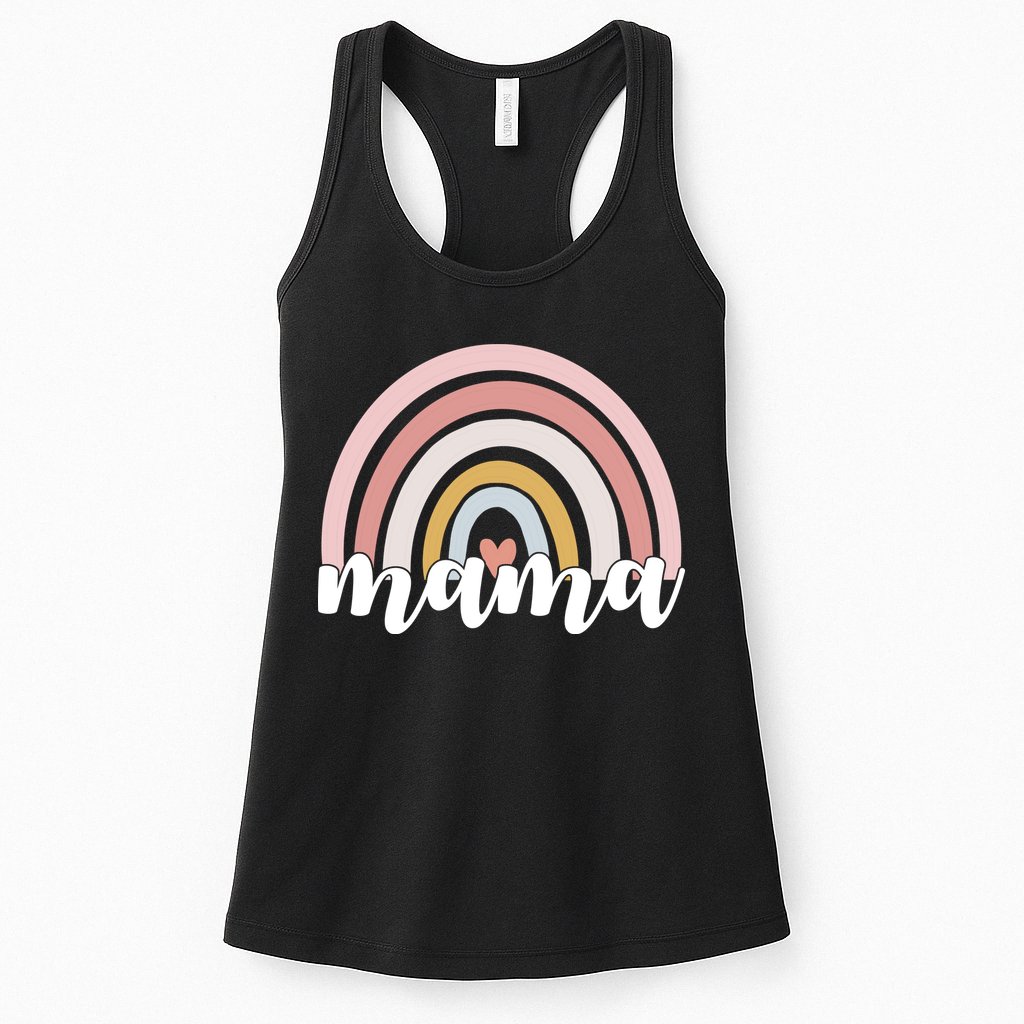 Retro Mama Pink Rainbow Cute Mothers Day Womens Tank Top