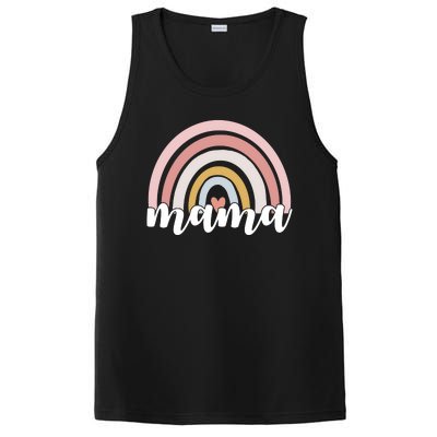 Retro Mama Pink Rainbow Cute Mothers Day PosiCharge Competitor Tank