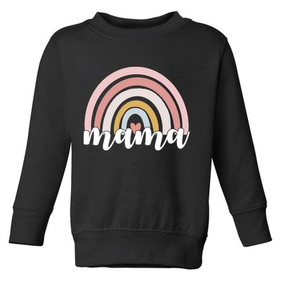Retro Mama Pink Rainbow Cute Mothers Day Toddler Sweatshirt