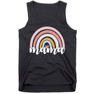 Retro Mama Pink Rainbow Cute Mothers Day Tank Top