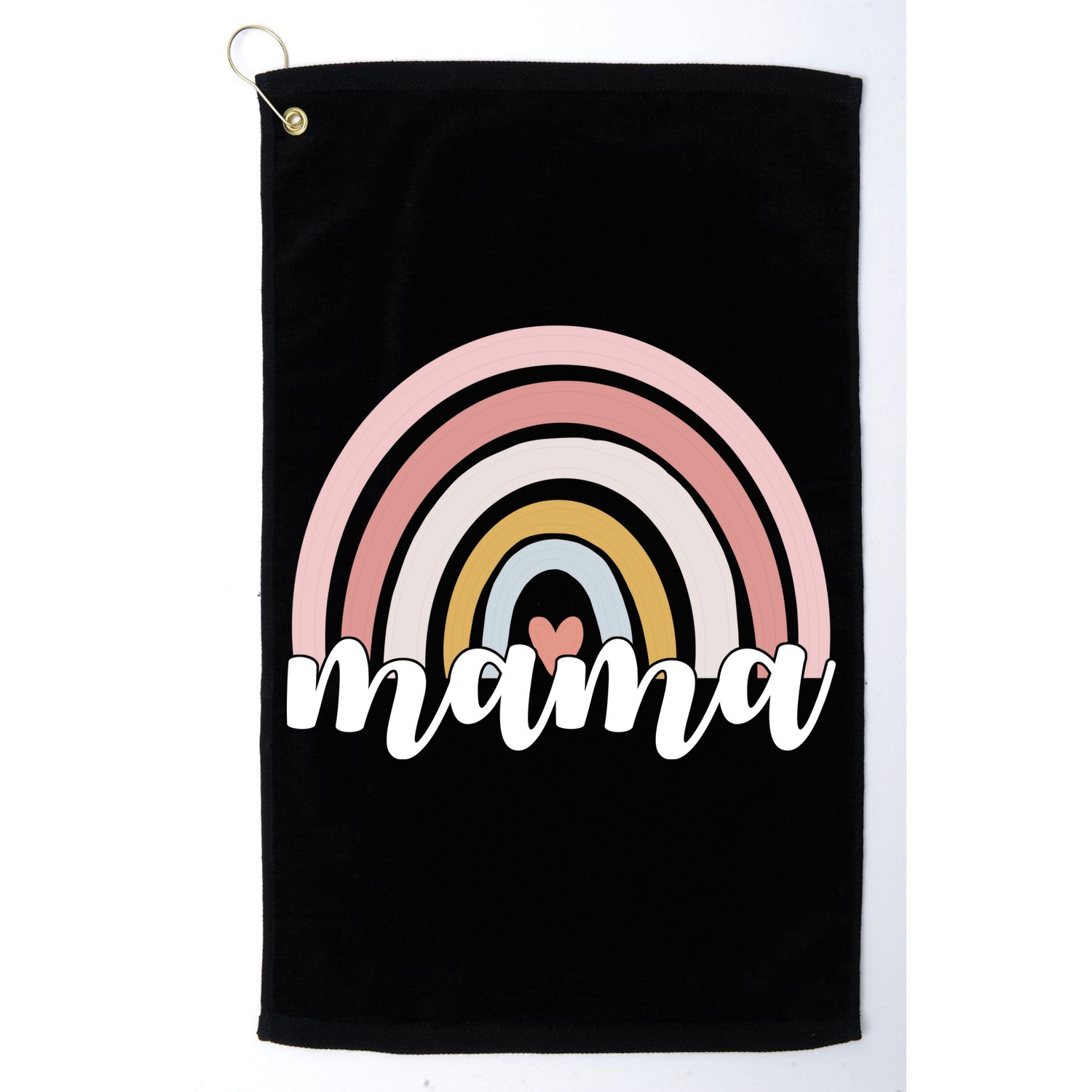Retro Mama Pink Rainbow Cute Mothers Day Golf Towel